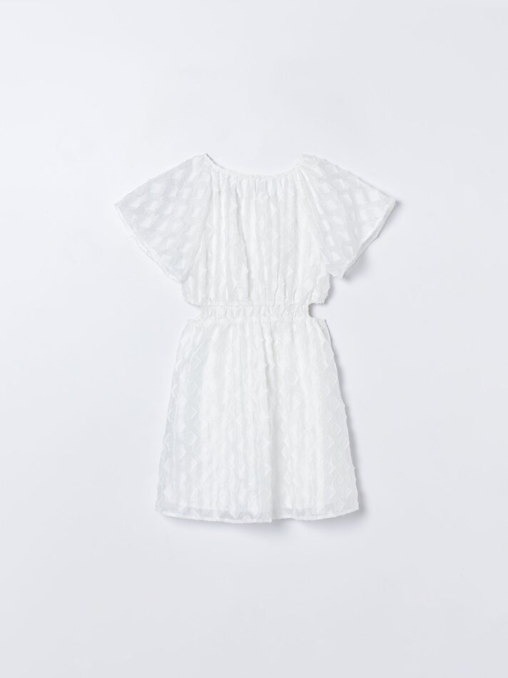 Vestido com unhas fendidas - Branco-sujo