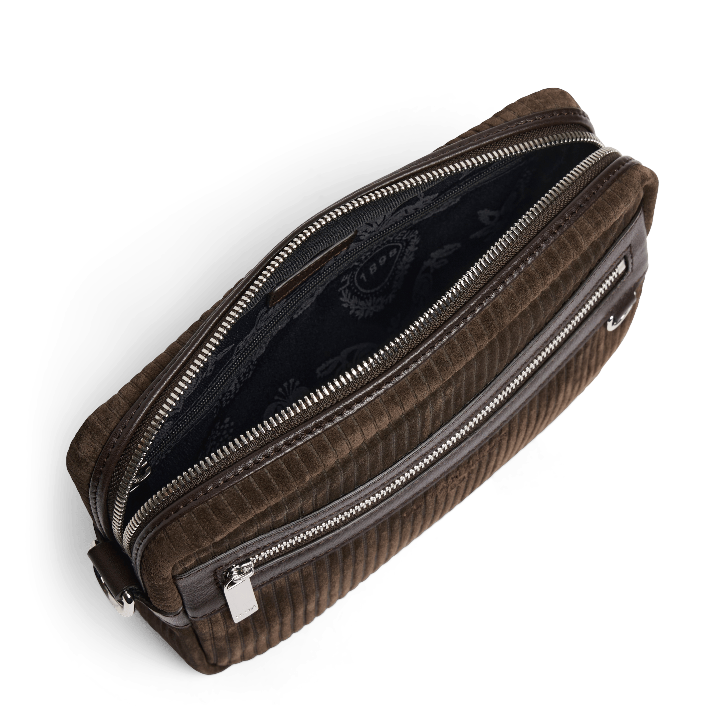 EMILE - Sac bandoulière en cuir velours côtelé | Marron