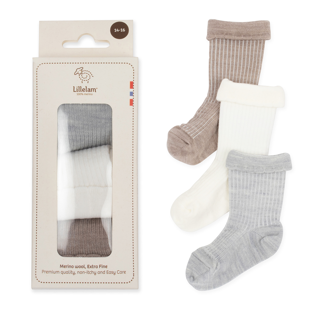 Ullsokker 3pk | Fin gave til babyshower