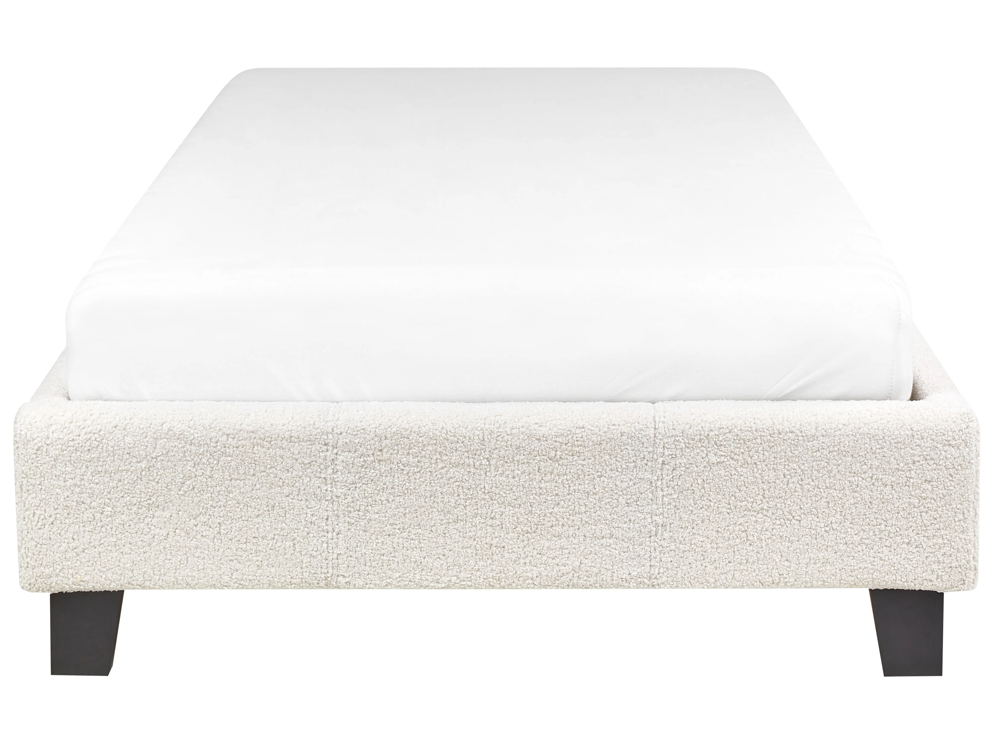 Bed zonder hoofdbord Bouclé ROANNE 90 x 200 cm Lichtbeige