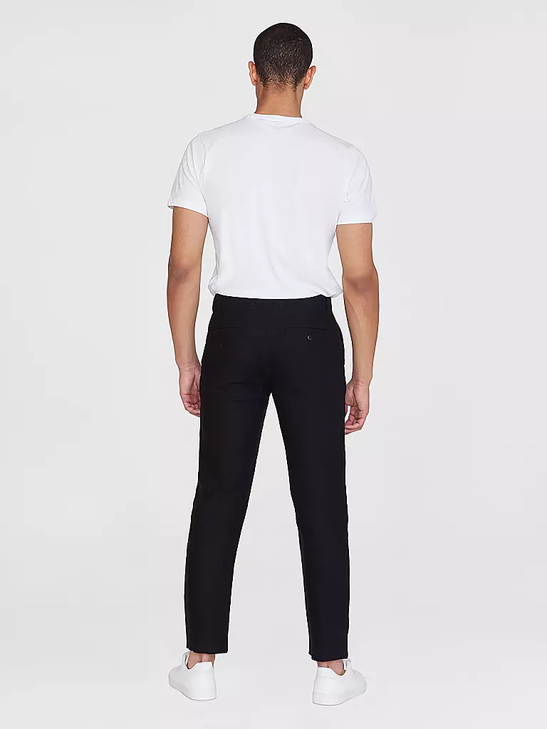 KNOWLEDGE COTTON APPAREL Leinenchino Loose Fit CHUCK schwarz