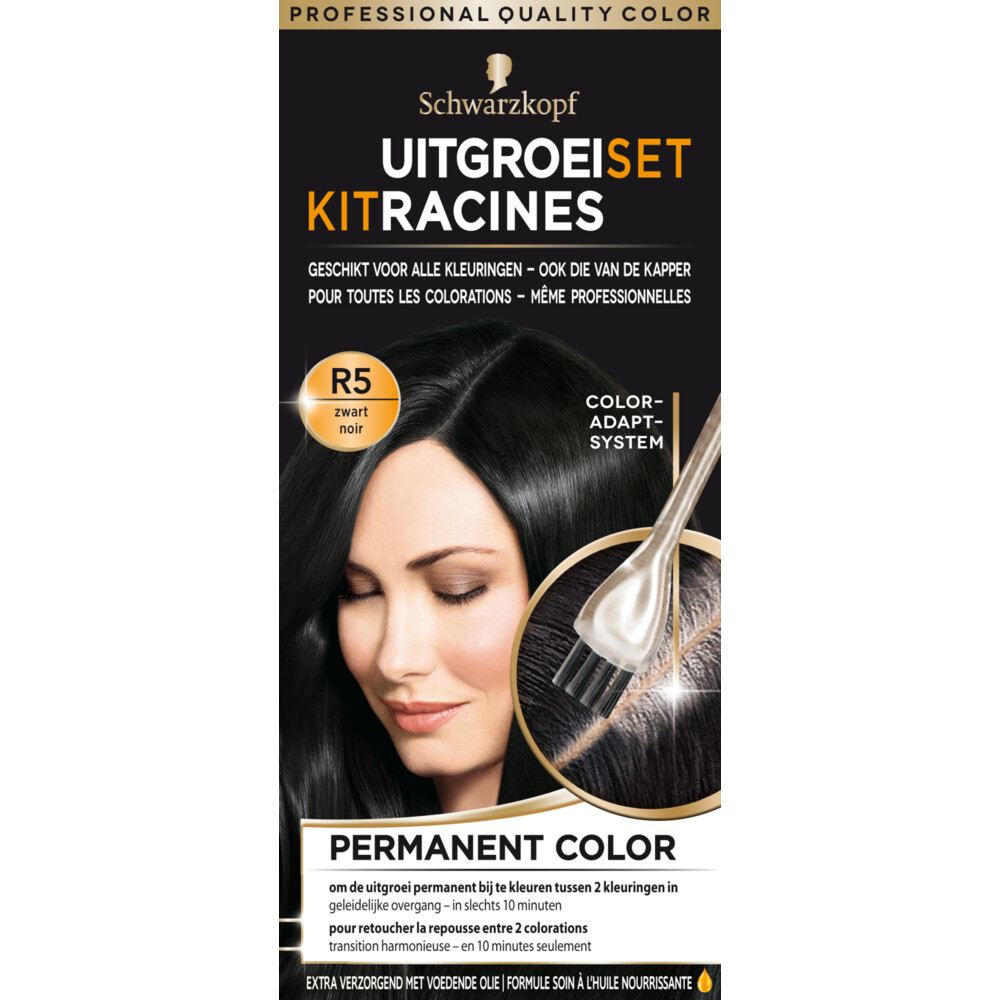 Schwarzkopf Uitgroeiset Haarverf Zwart R51 set