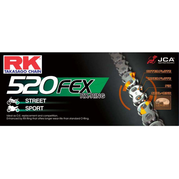 RK - Chaîne de transmission 520FEX Gris