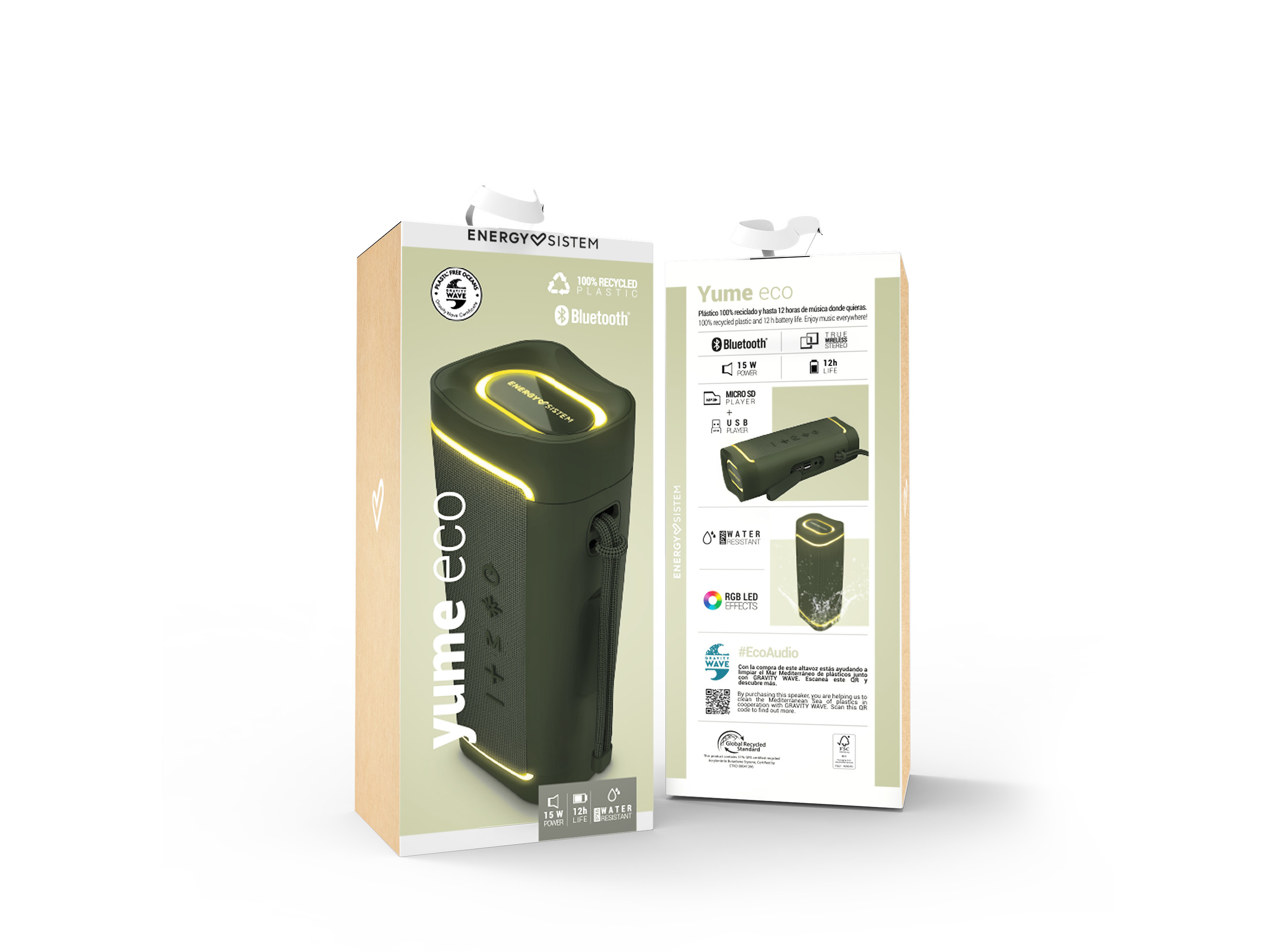 COLUNA PORTÁTIL ENERGY SISTEM GREEN YUME ECO BLUETOOTH