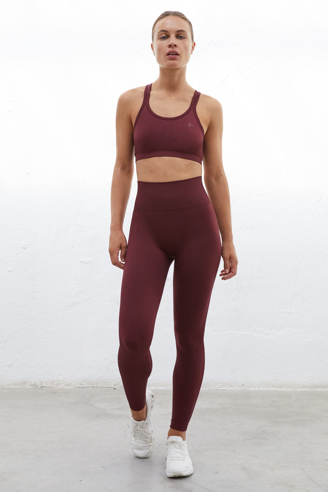 Leggings Seamless Comfort na cor bordô - estampa