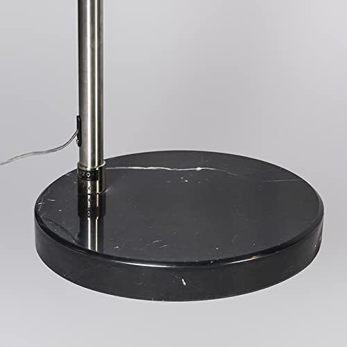 Qazqa - Modern Bogenleuchte I Bogenlampe I Lampe I Leuchte Stahl I Silber I nickel matt Stoffschirm weiß 45 cm - XXL I Wohnzimmer - Stahl Länglich - LED geeignet E27