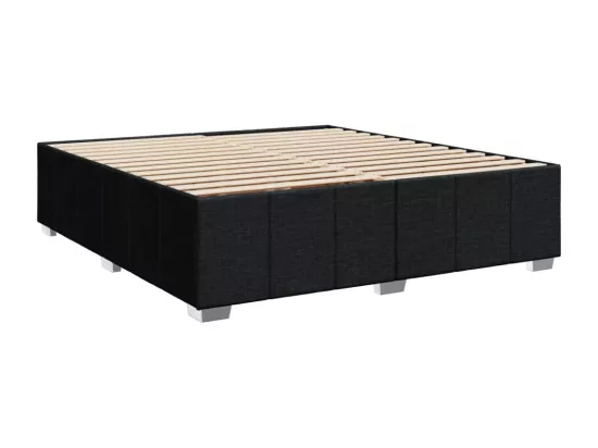 Sommier à lattes de lit avec matelas Noir 180x200 cm Tissu