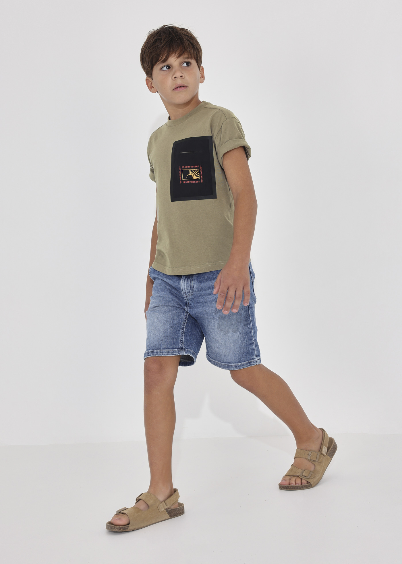 Camiseta infantil de algodão estampada