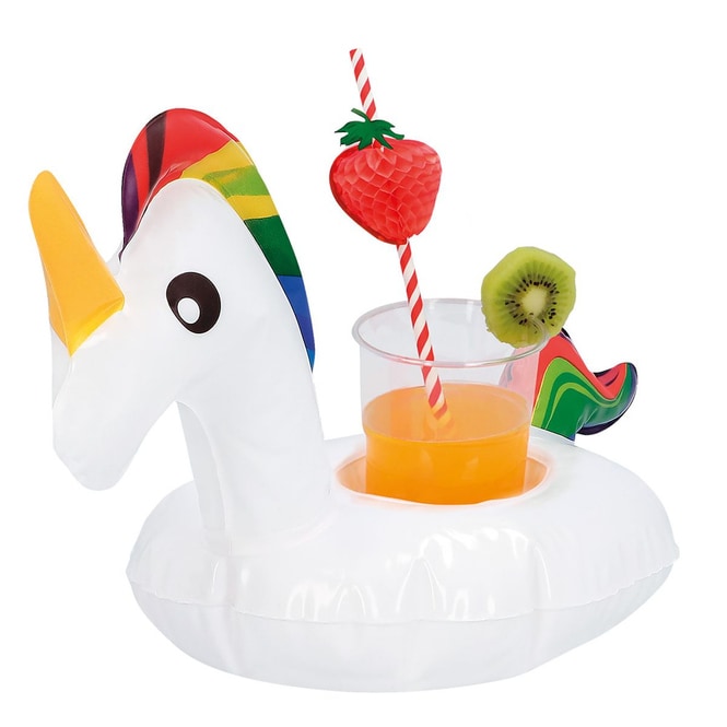 Aufblasbarer Becherhalter in Einhornmotiv - Ø = ca. 17 cm