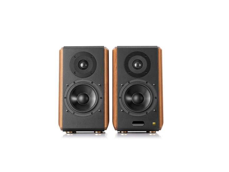 Edifier Regallautsprecher Paar S1000MKII Braun Hi-Res-zertifizierter Multimedia-Lautsprecher mit 120 Watt Leistung, Bluetooth, 2x RCA, 1x koaxial, 1x optisch Eingängen