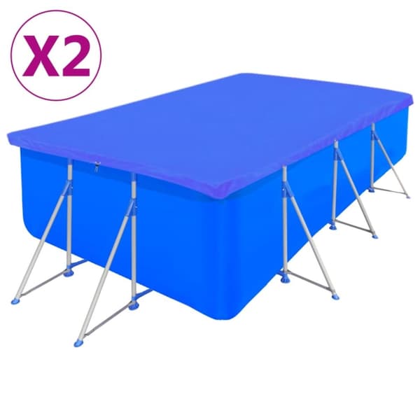 vidaXL Bassengtrekk 2 stk PE rektangulært 90 g/kvm 394x207 cm