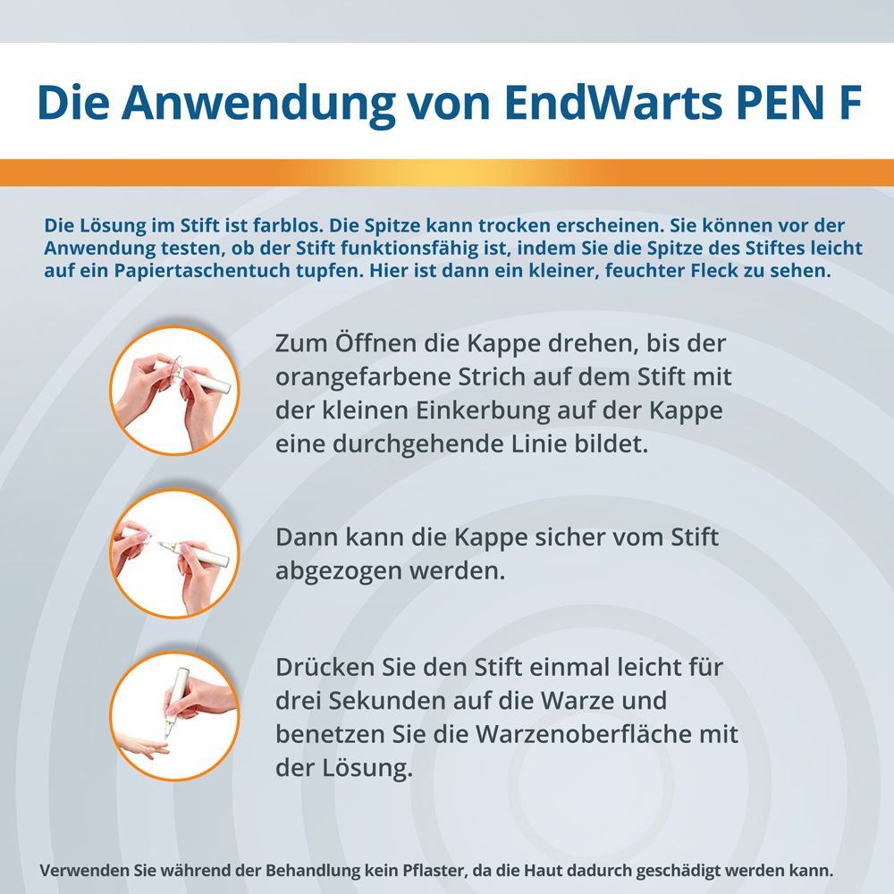 EndWarts PEN F: Warzen entfernen, Warzenentferner mit Ameisensäure, zur Warzenentfernung, Stift für ca. 30 Behandlungen