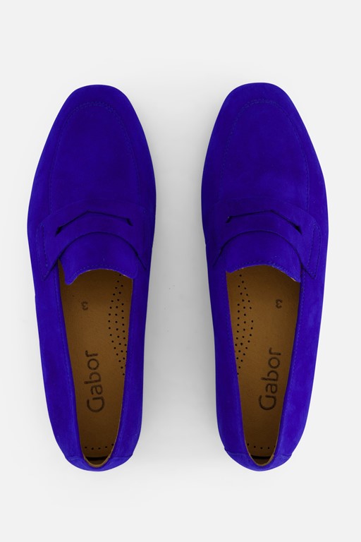 Gabor Instappers blauw Suede