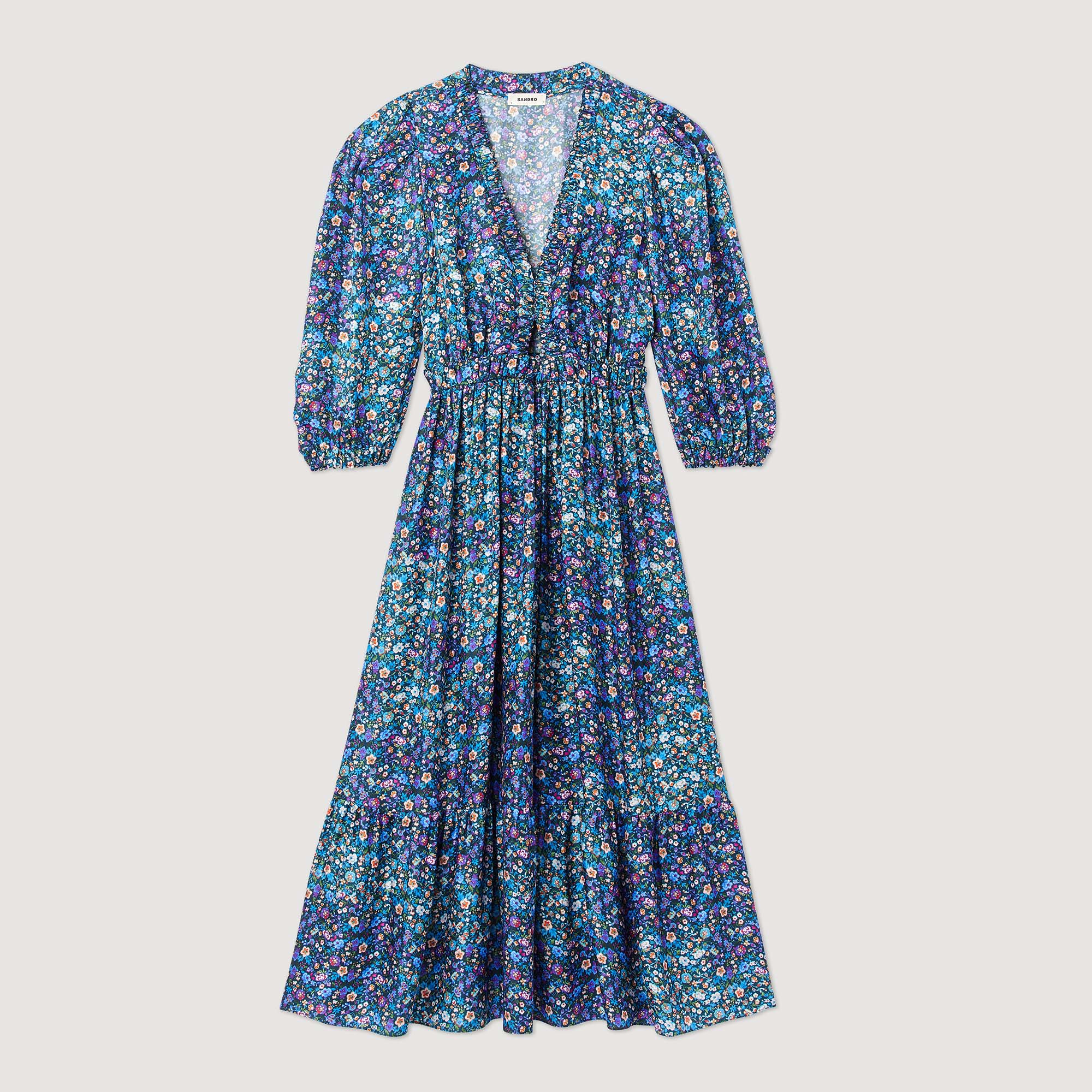 Robe longue imprime fleuri