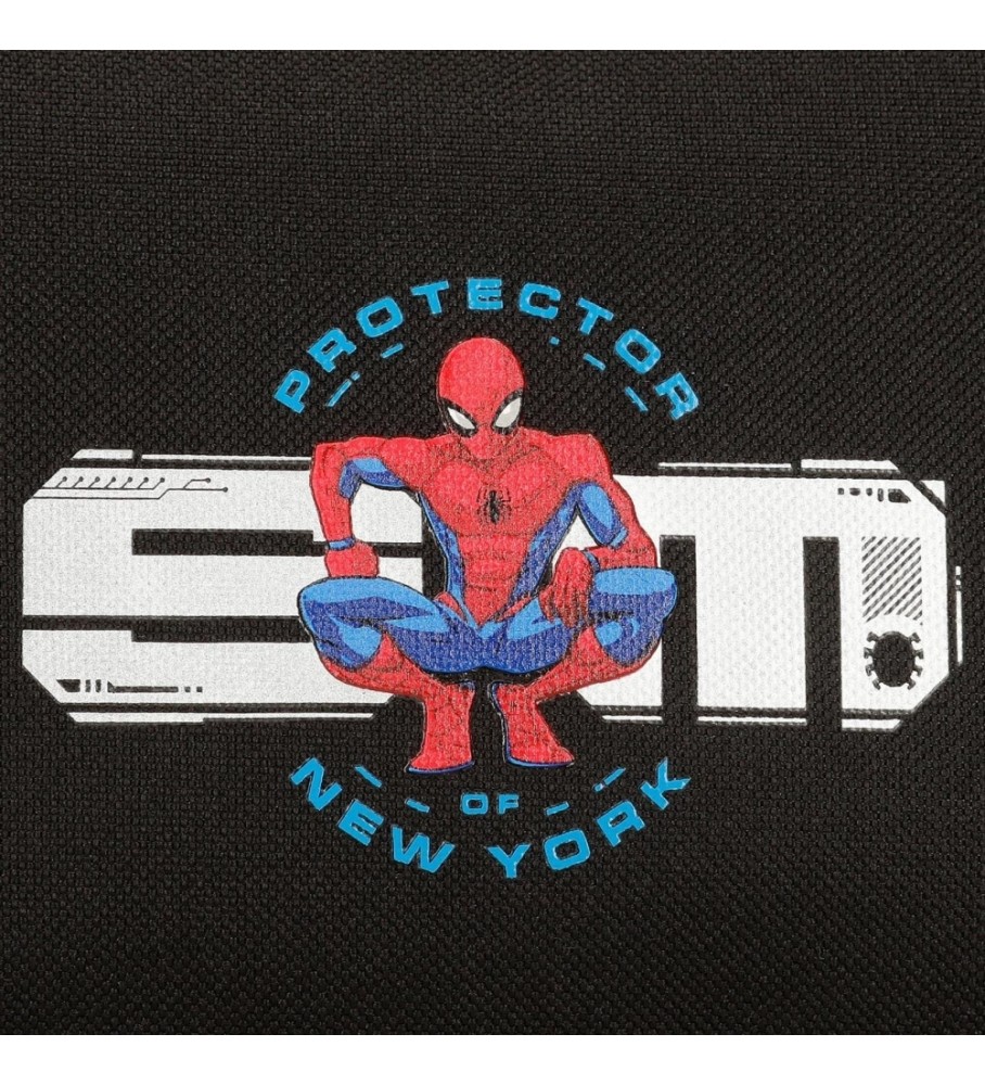 Estojo protetor para lápis do Homem-Aranha da Disney com três compartimentos, vermelho - 22x12x5cm -