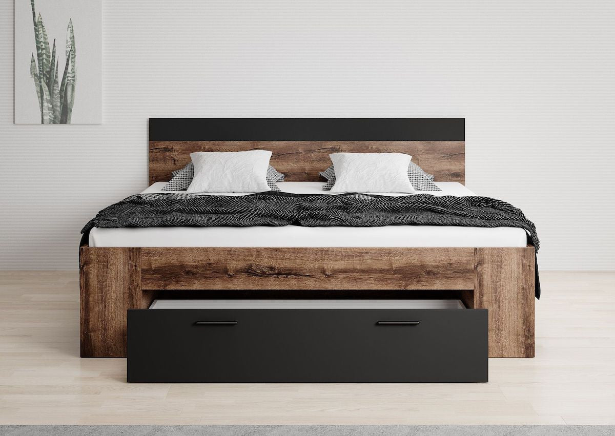 Brown 2 - Slaapkamer - Zwart - Eiken 180 - Groot