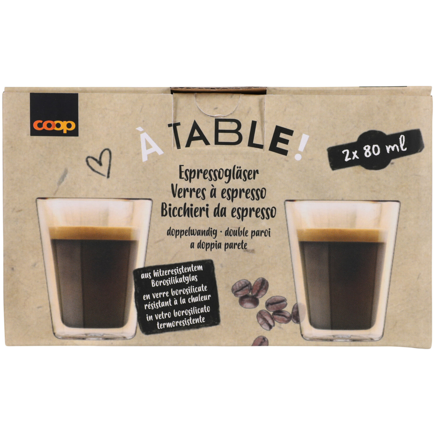 Espressoglas Doppelwand 2x80ml