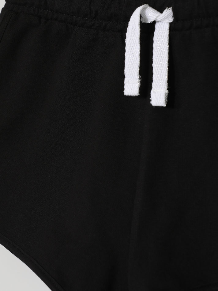 Conjunto de 2 shorts de lã polar lisos e básicos - Preto