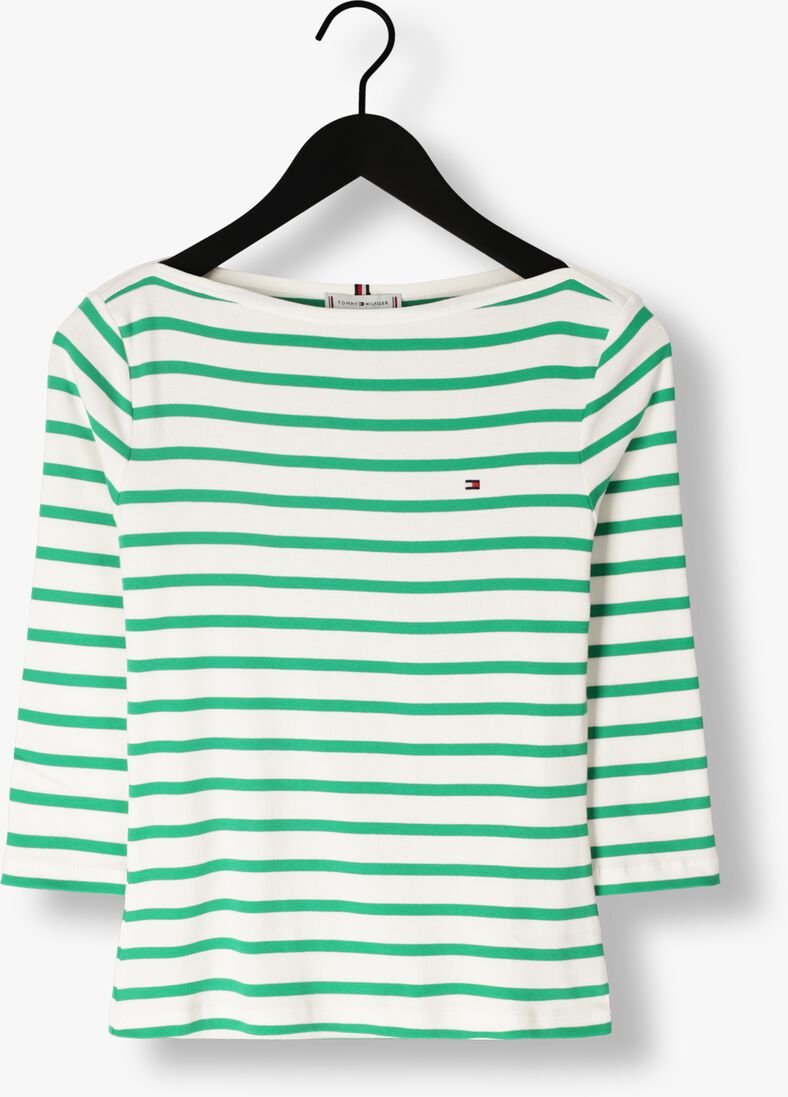 TOMMY HILFIGER groene tommy hilfiger  new cody slim boat-nk 3/4 sleeve