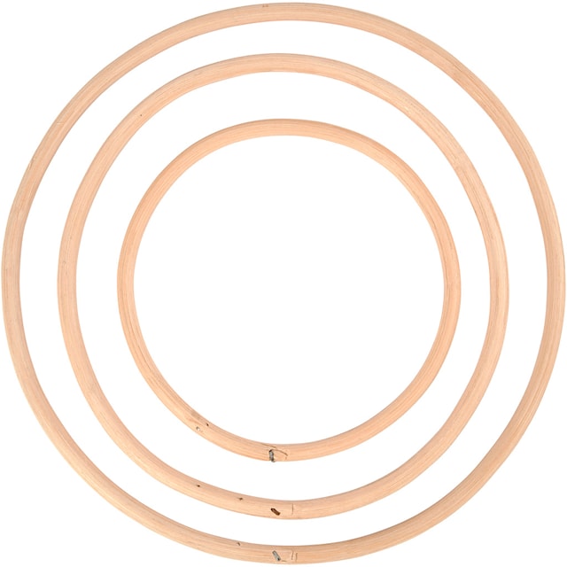 Bambusring, dia. 15,3+20,3+25,5 cm, 3 stk./ 1 sett