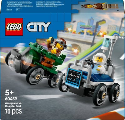 LEGO City 60459 Racerbilpakke flybil mot sykesengbil