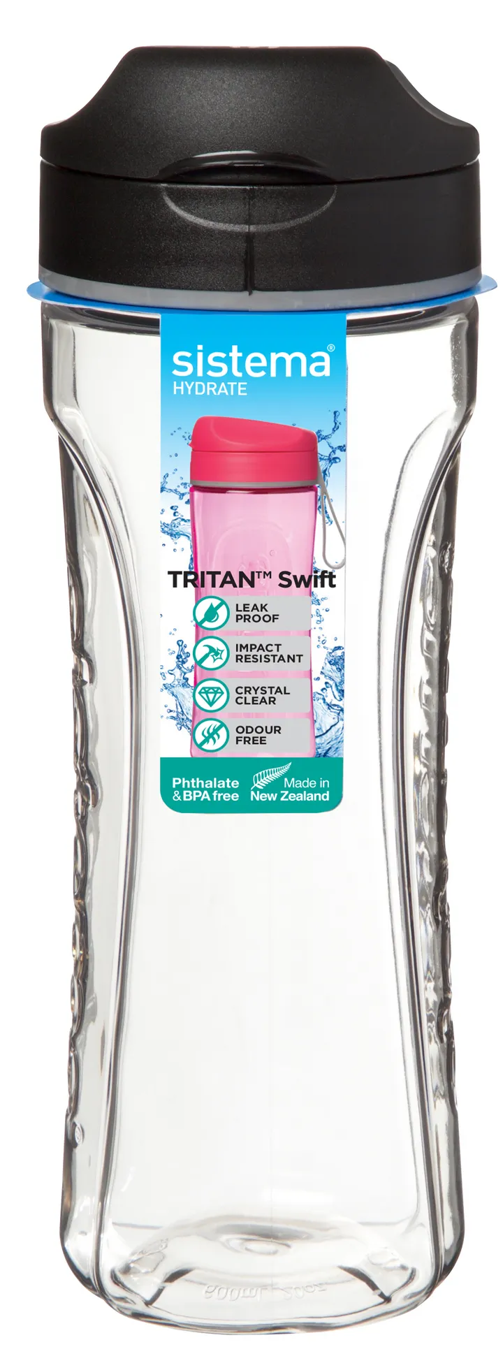 Sistema - Tritan Swift Bottle 600ml - Black
