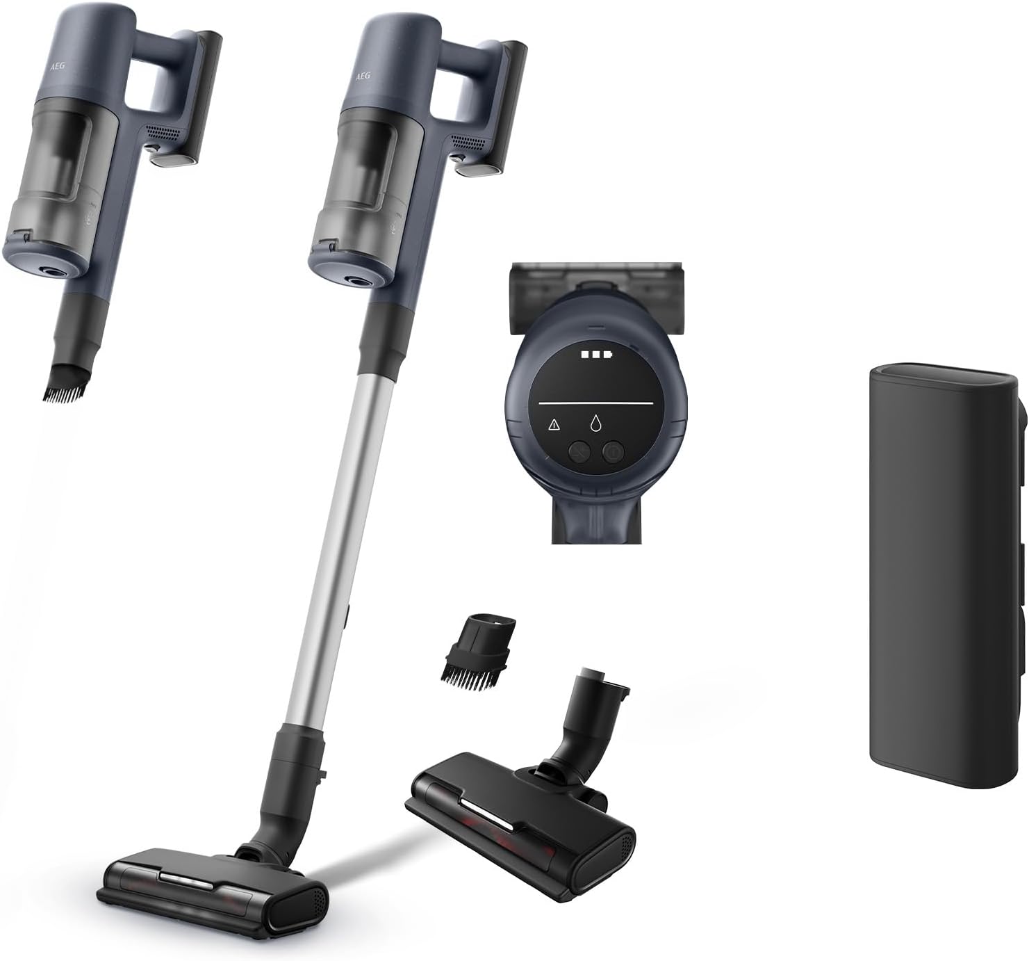 AEG 6000 Akku-Staubsauger & Zusatz Akku / 103.000 U/Min / 175.000 dPa/Digitalmotor/Kabellos/bis zu 99% Staubaufnahme/verlängerte Laufzeit/Entnehmbarer 21,6 V Akku / AP61CB21DB & ZE186