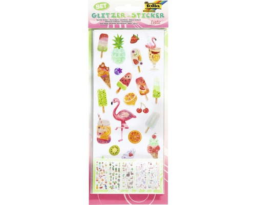 Glitterstickers Exotisch 128 stuks.