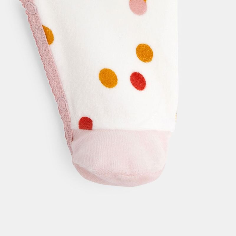 Dors-bien en velours bébé fille à pois Aucune nuance