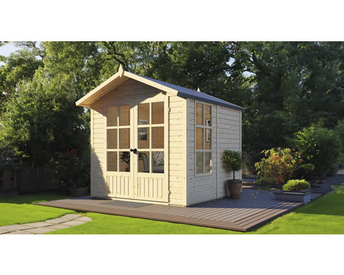 Bertilo Melrose tuinhuis met vloer, 214 x 246 cm, natuurlijke afwerking
