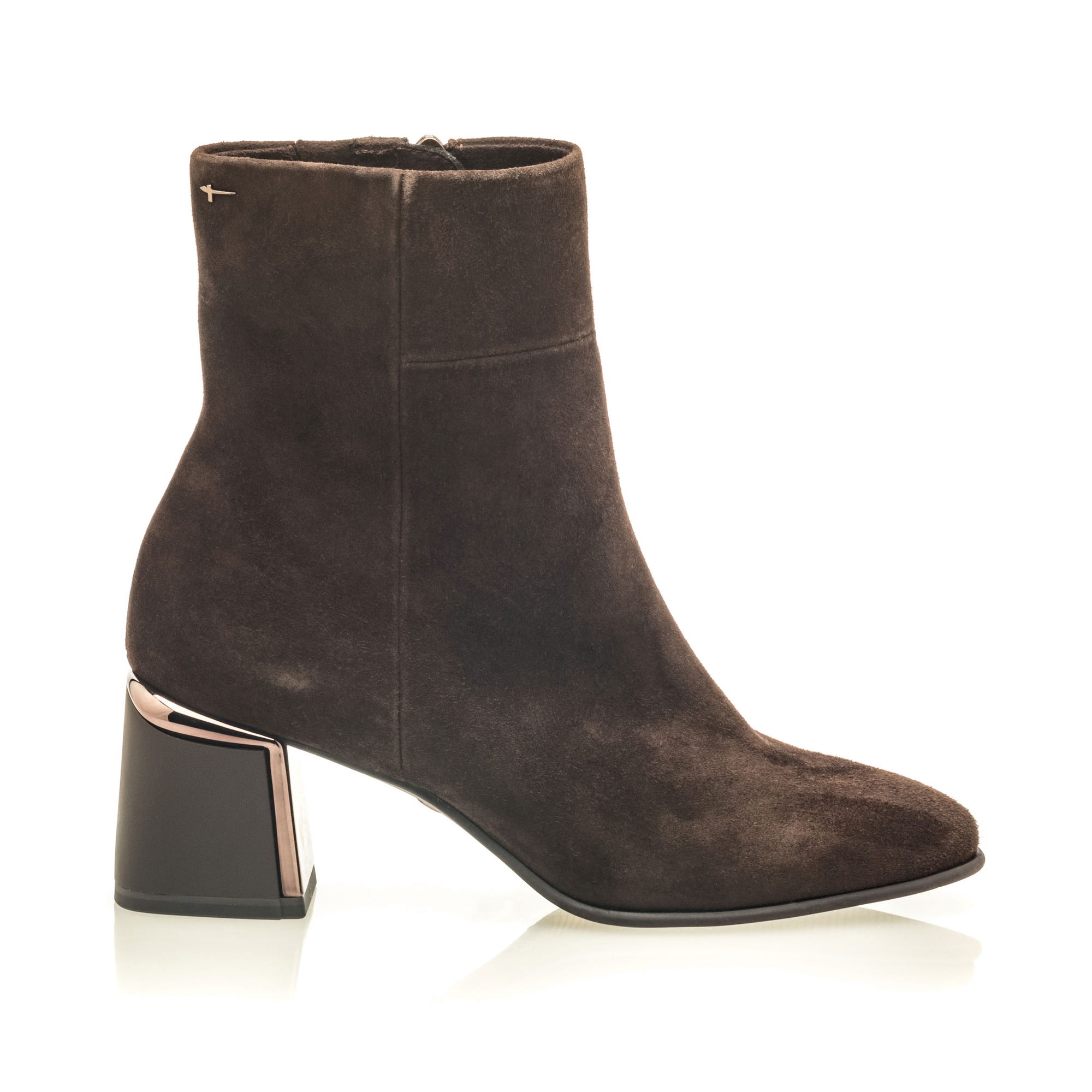 Bottines à talon Femme en cuir marron