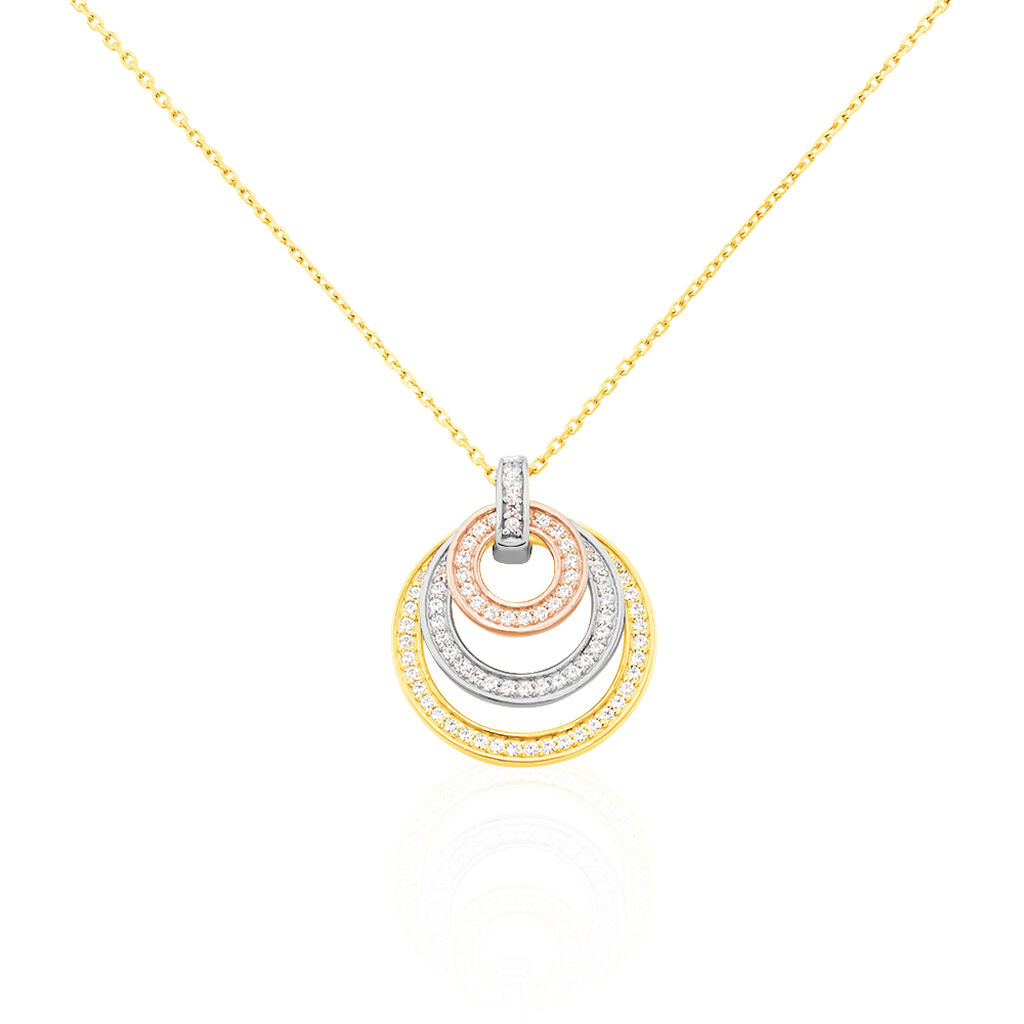 Collier Rama Or Tricolore Oxyde De Zirconium