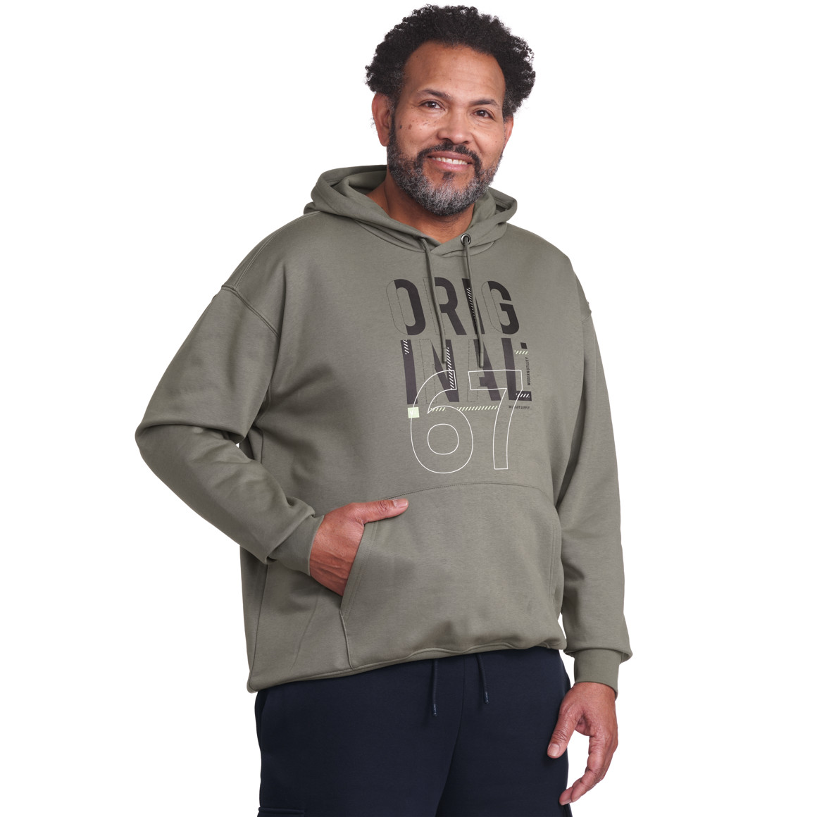 VanVaan Herren Sweat-Hoodie mit Print oliv