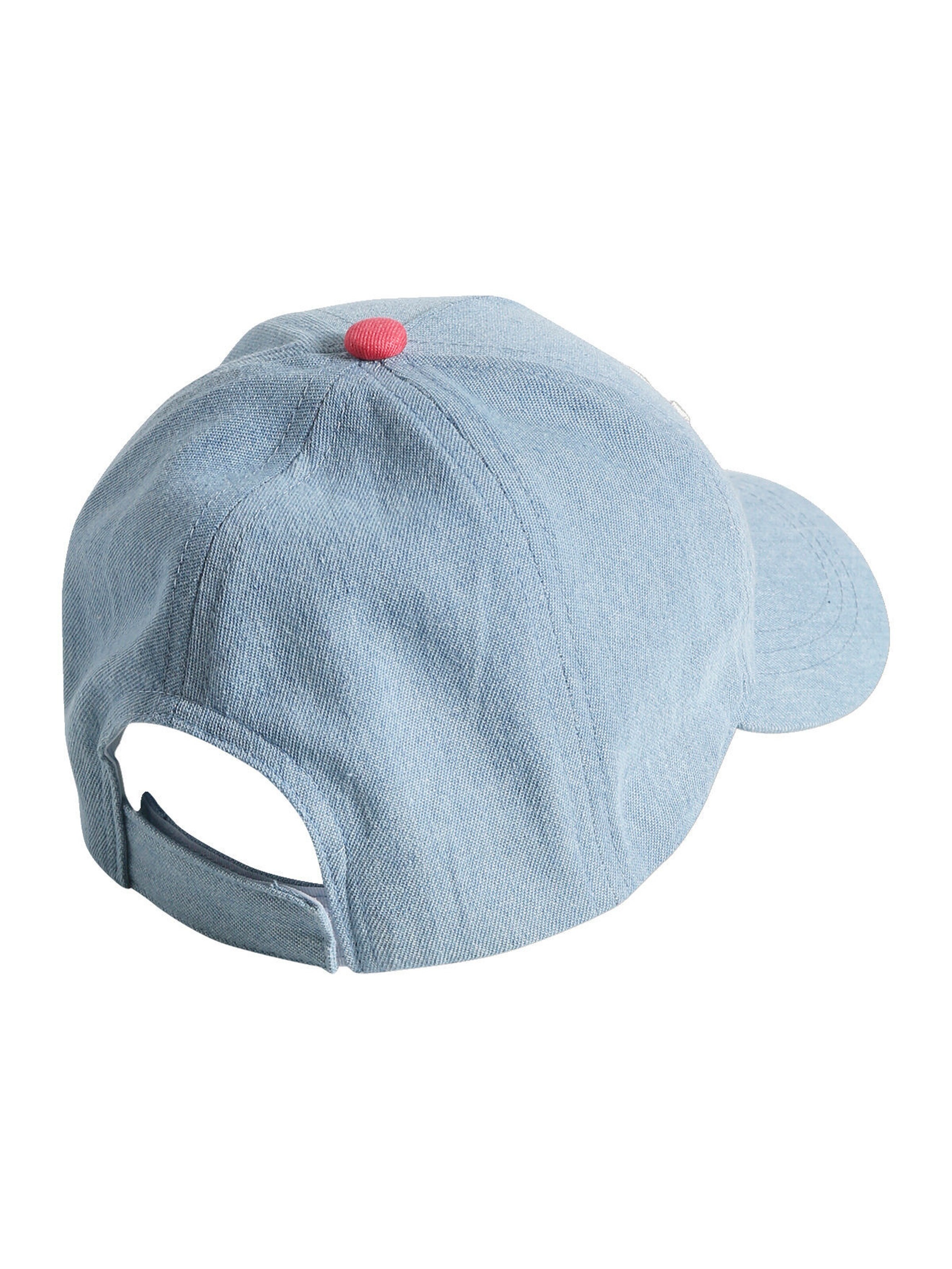 Vertbaudet Mädchen Jeans-Cap mit Schriftzug jeansblau