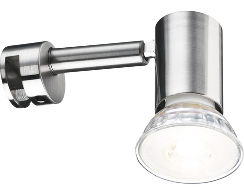 LED spiegellamp IP23 5,3W 345 lm 2700K warm wit Galeria Spot ijzer/geborsteld 230V H 60 mm