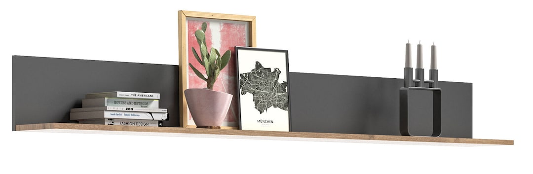 Wandboard Mason Grau/Braun 180x21x20 cm