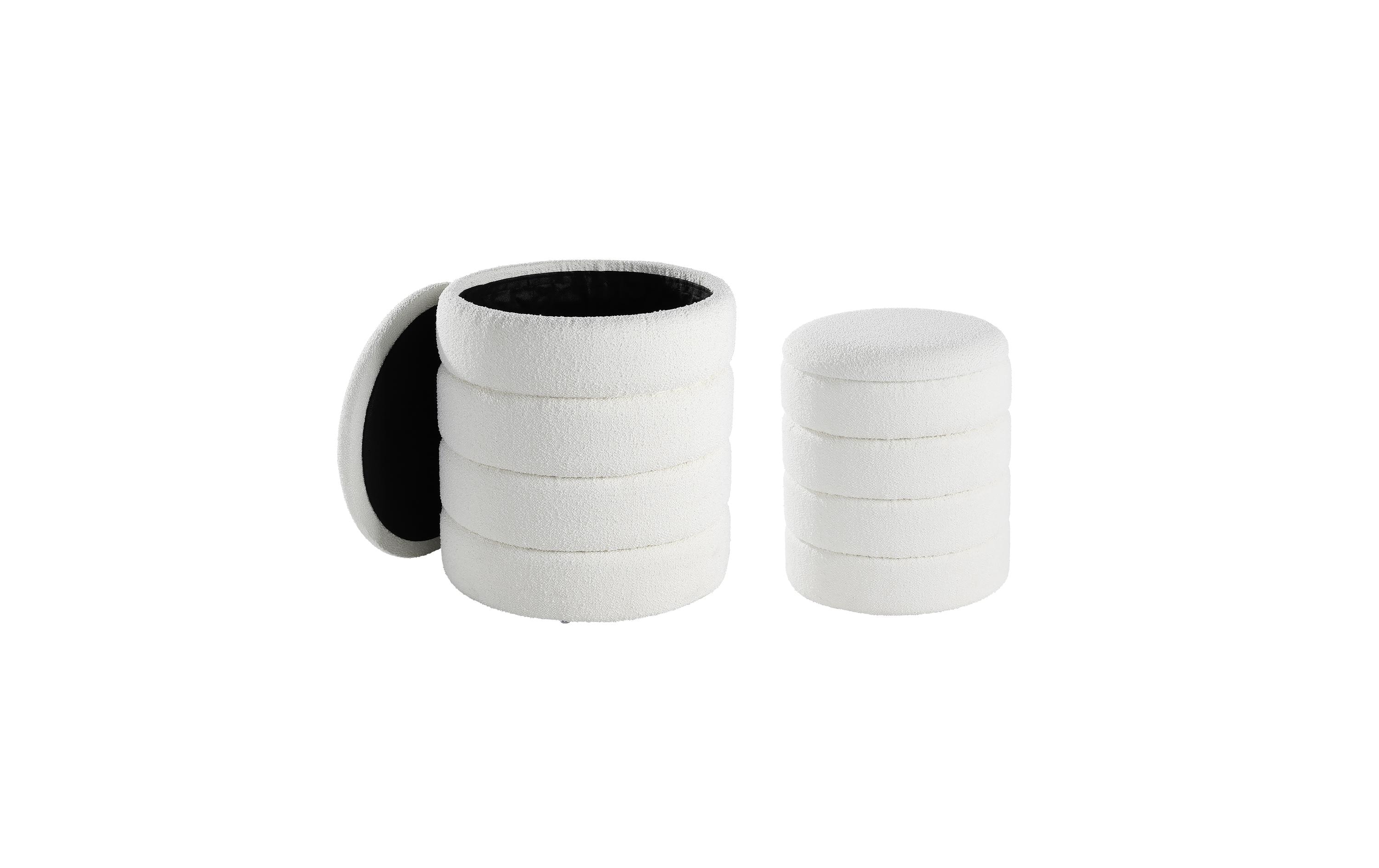 Hocker Ampahaka 2 Stück, Weiss<br>Praktisches Hocker-Set, ideal für moderne Innenräume