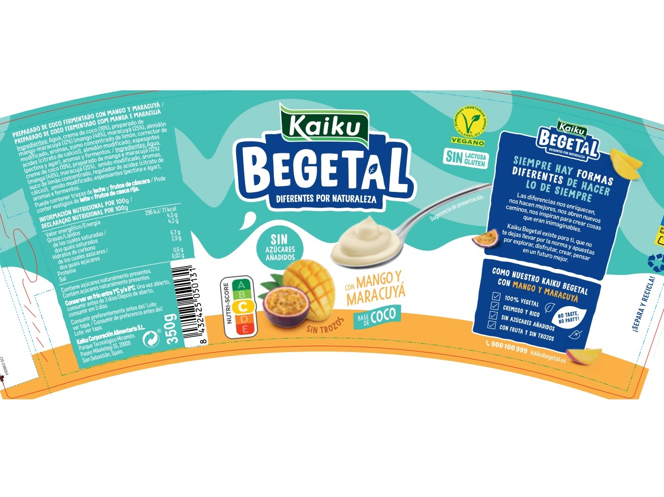 BEGETAL KAIKU COCO COM MANGA-MARACUJA 350GR