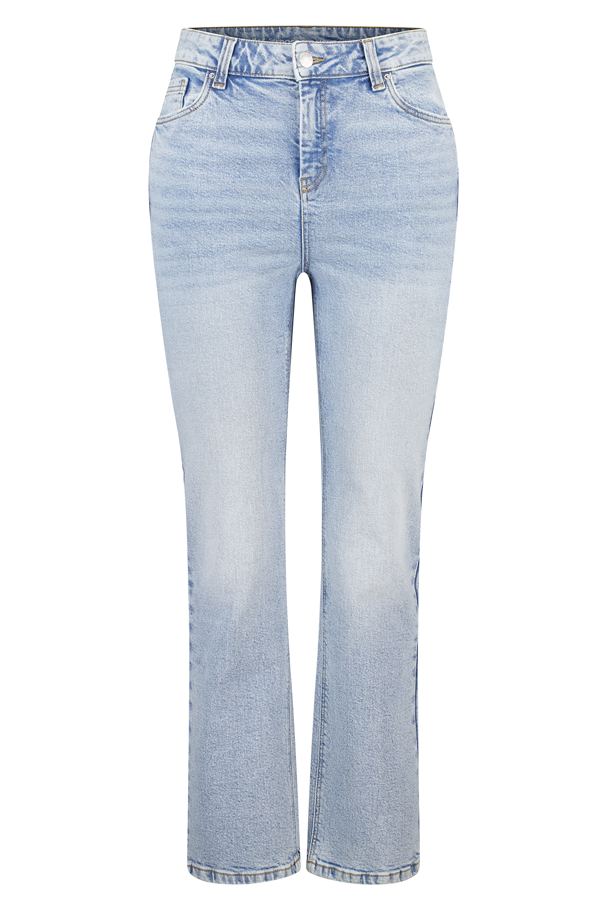 Straight leg jeans met mid waist Bleached Denim