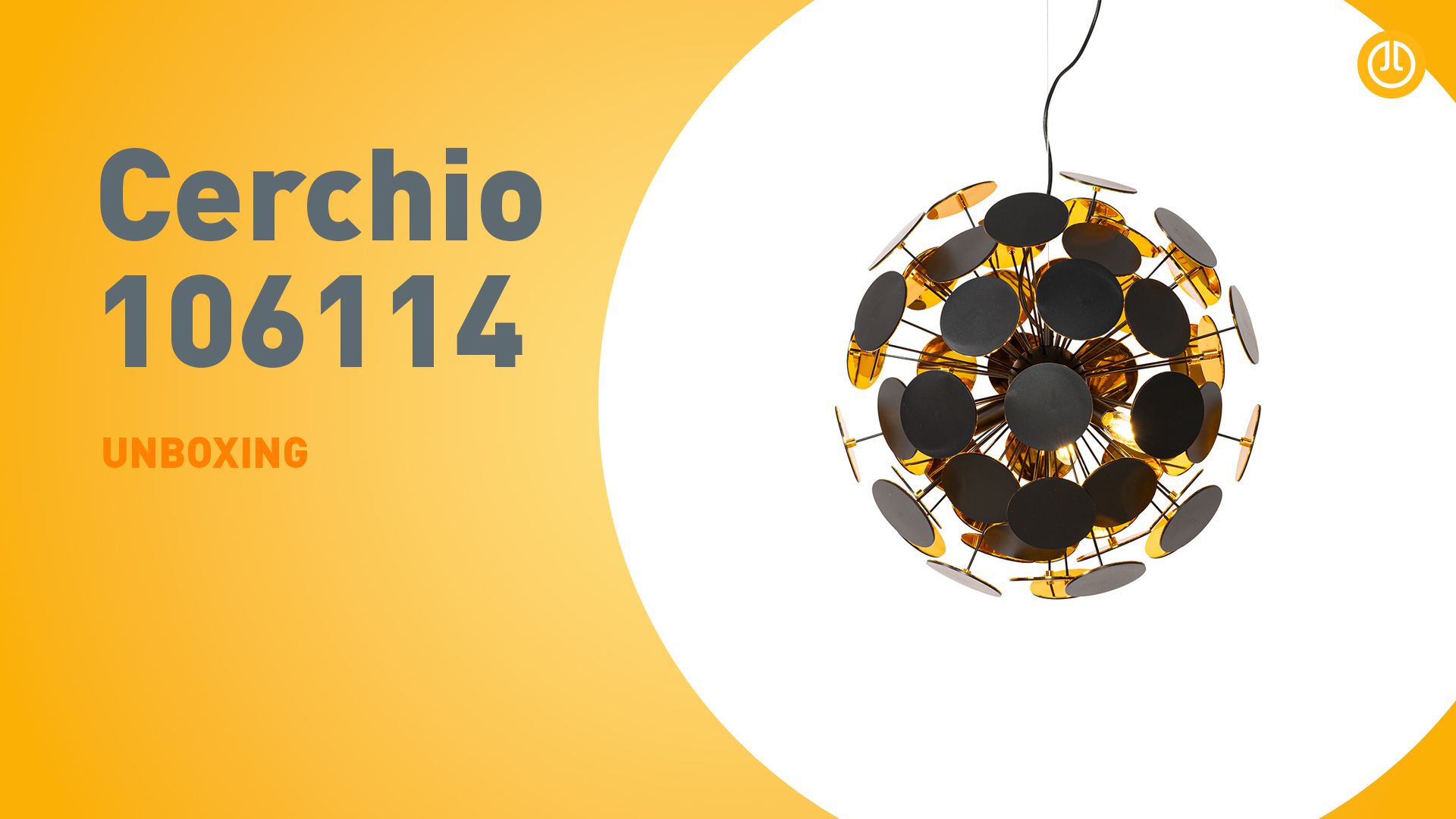 Design hanglamp zwart en goud - Cerchio