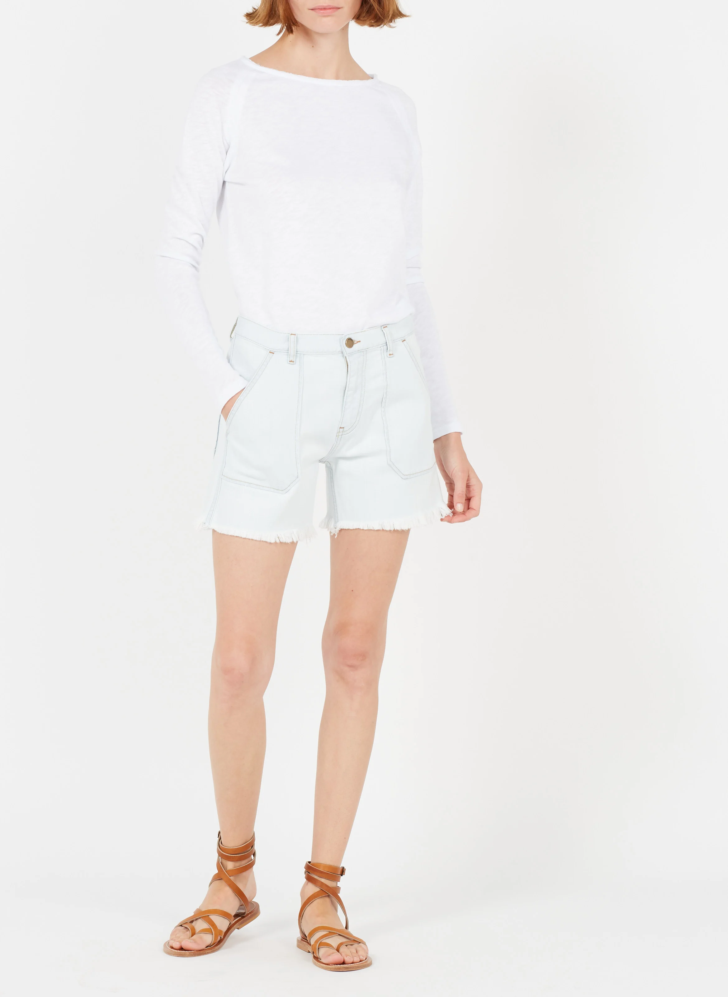 SONOMA - Tee-shirt à col bateau en coton | Blanc