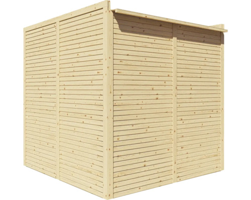 Bertilo Cubico 3 Fineline Rhombus profiel tuinhuis, 207 x 211 cm, naturel