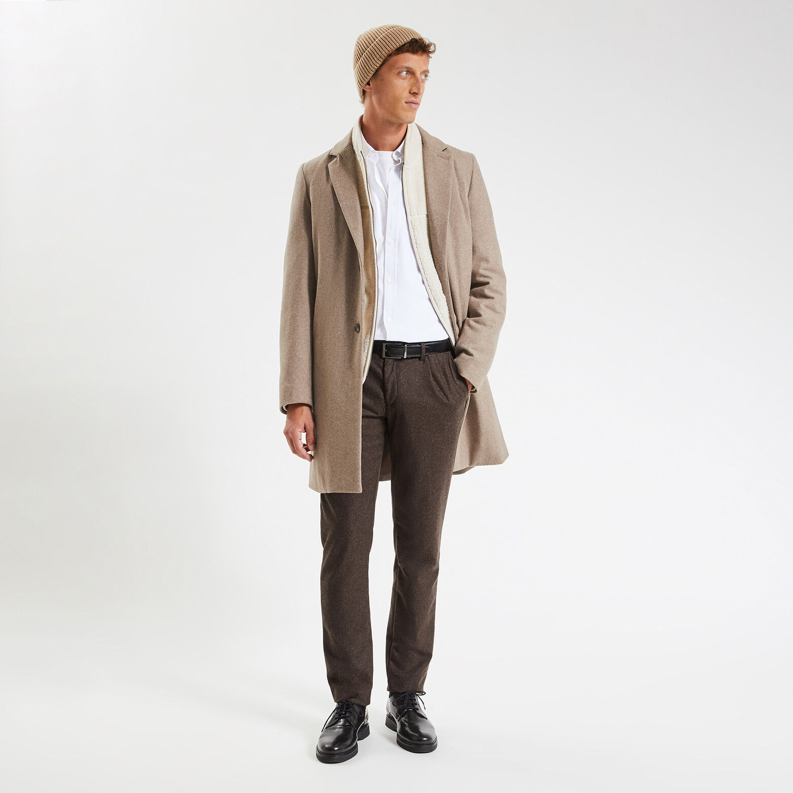 Manteau col tailleur Beige