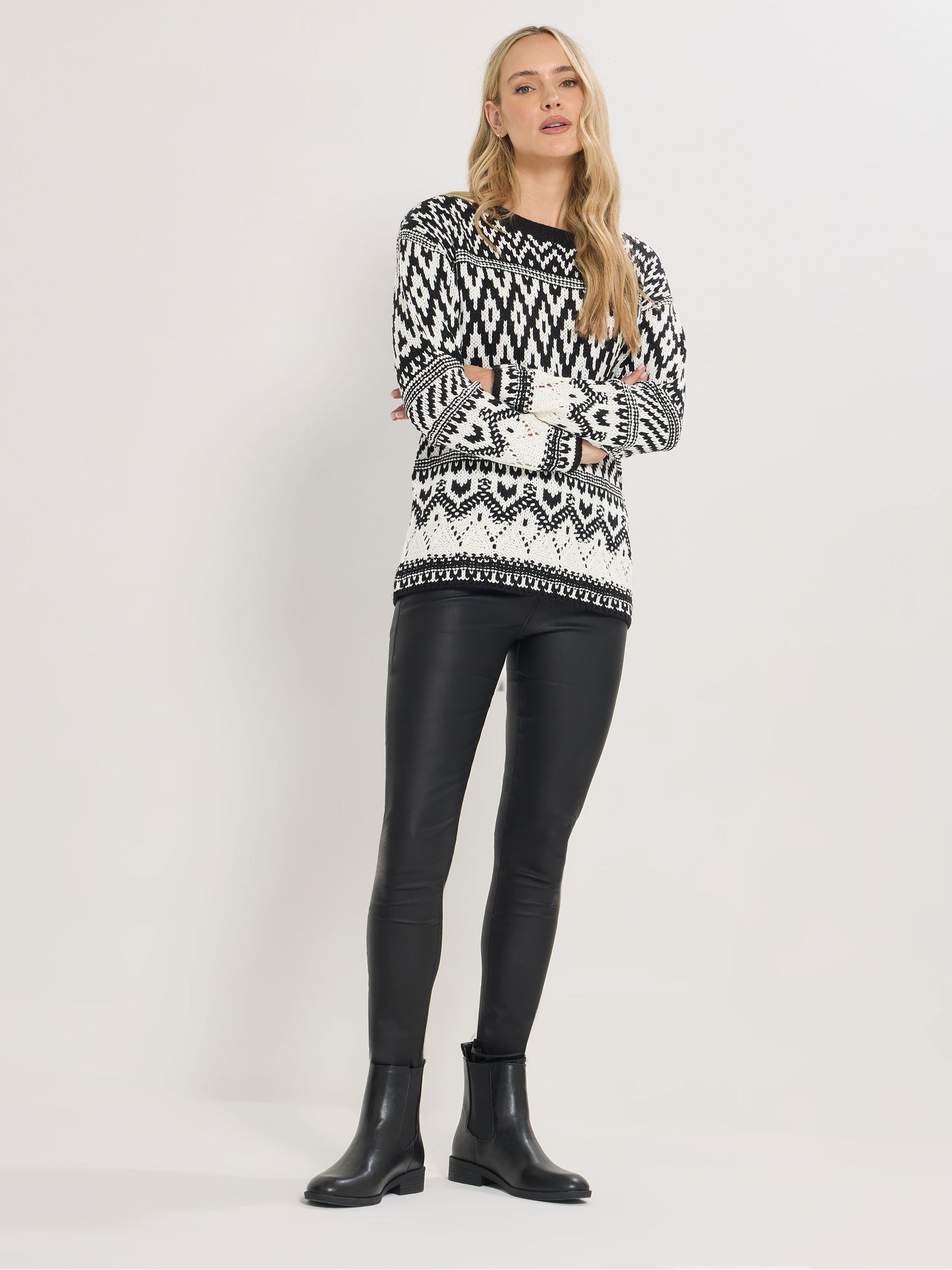 Zwart - Long Tall Sally - Trui met fairislemotief