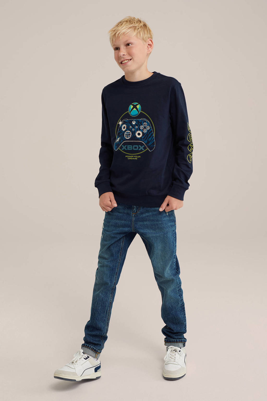 WE Fashion sweater donkerblauw