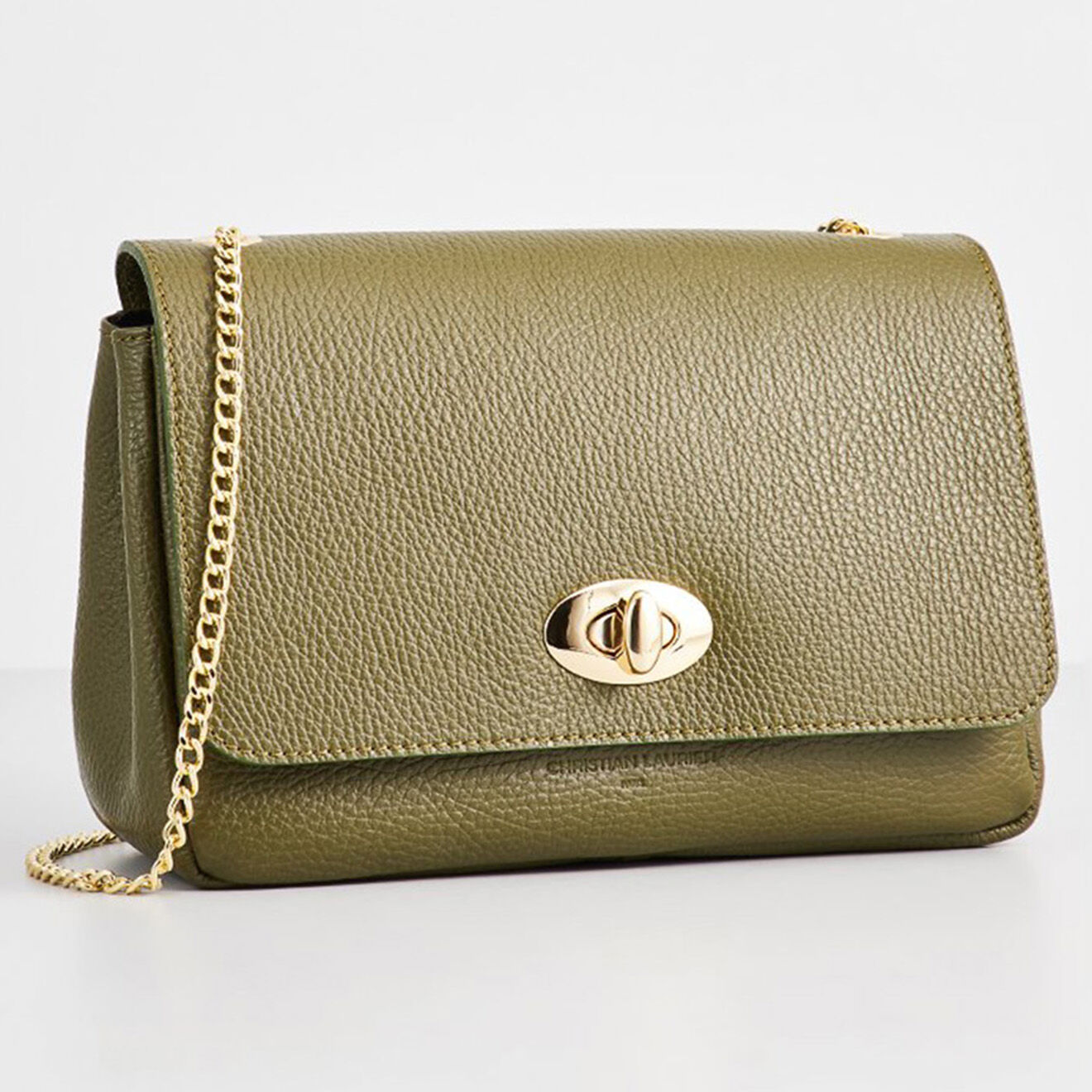 Christian Laurier Sac bandoulière en Cuir Celin  vert bouteille  - 24x16x10 cm