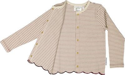 Geggamoja Kardigan, Burgundy Stripe