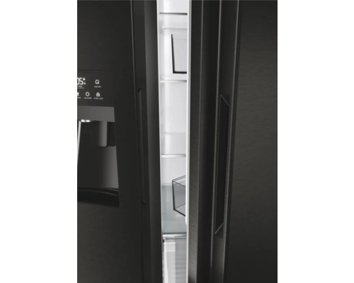 HAIER HSR5918DIPB Side-by-Side koelkast, BxHxD 90,8 x 177,5 x 65,9 cm, koelvak 333 l, vriesvak 178 l, zwart