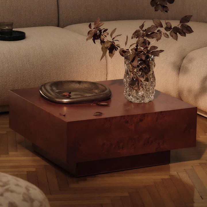 Ferm Living - Burl Coffee Table, mit Schublade, 70x 70 cm, natur