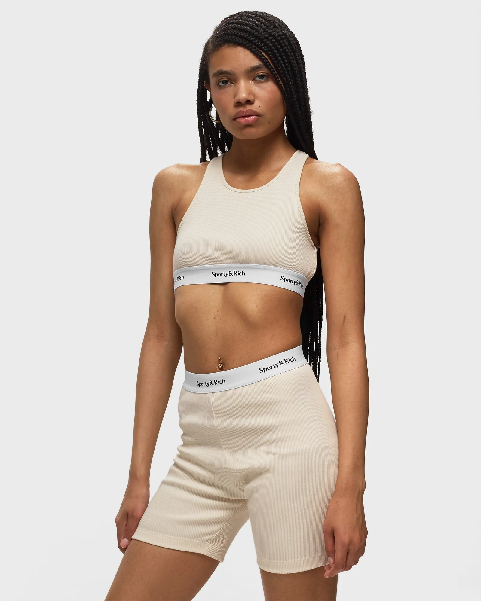 Sporty & Rich Serif Logo Cropped Tank